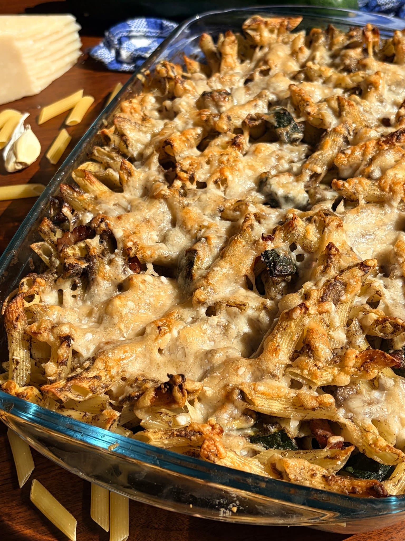 Gratin de pâtes, crème de champignons & courgettes cover