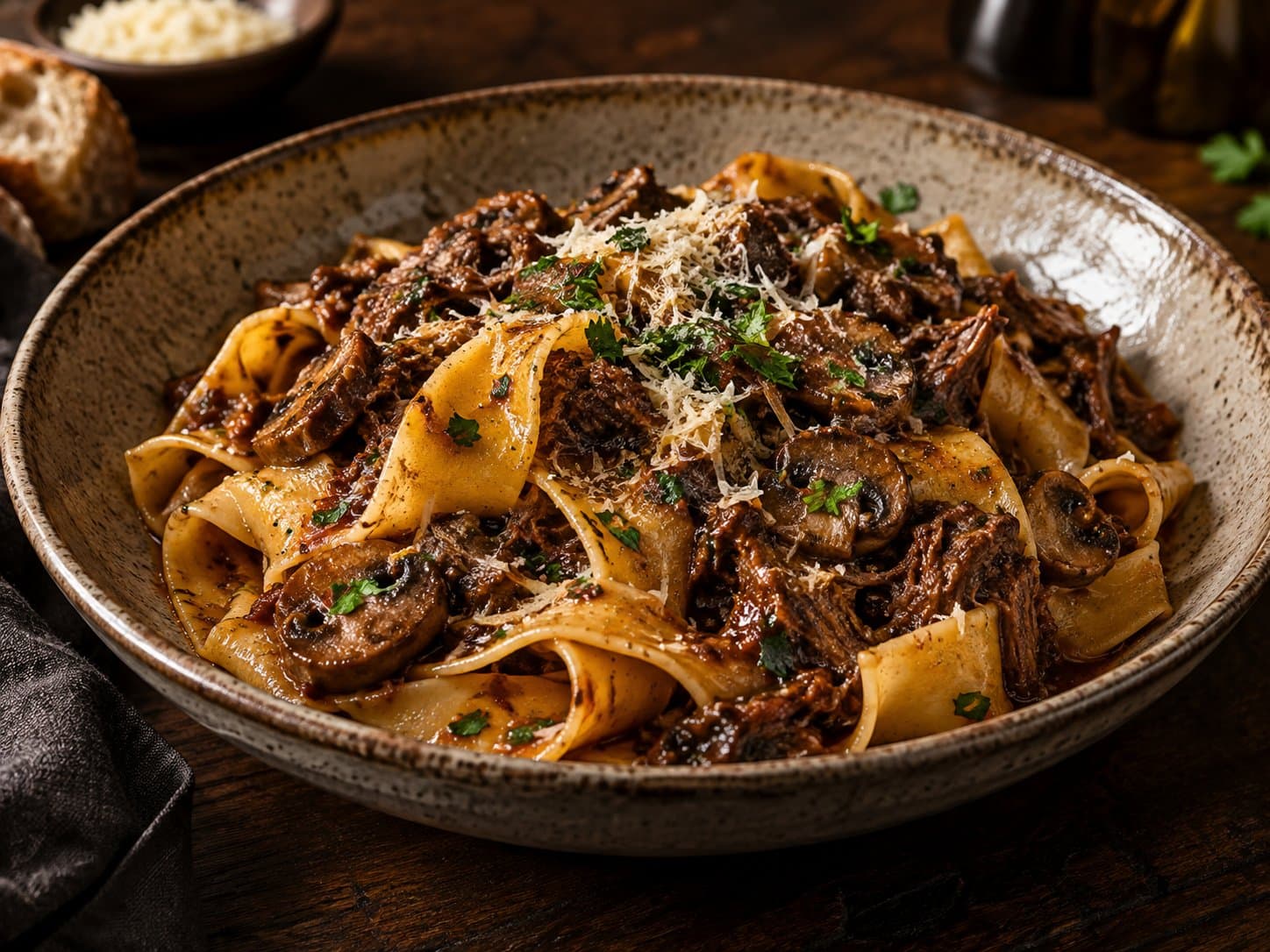 Slow-Cooked Beef & Mushroom Pappardelle Ragù cover