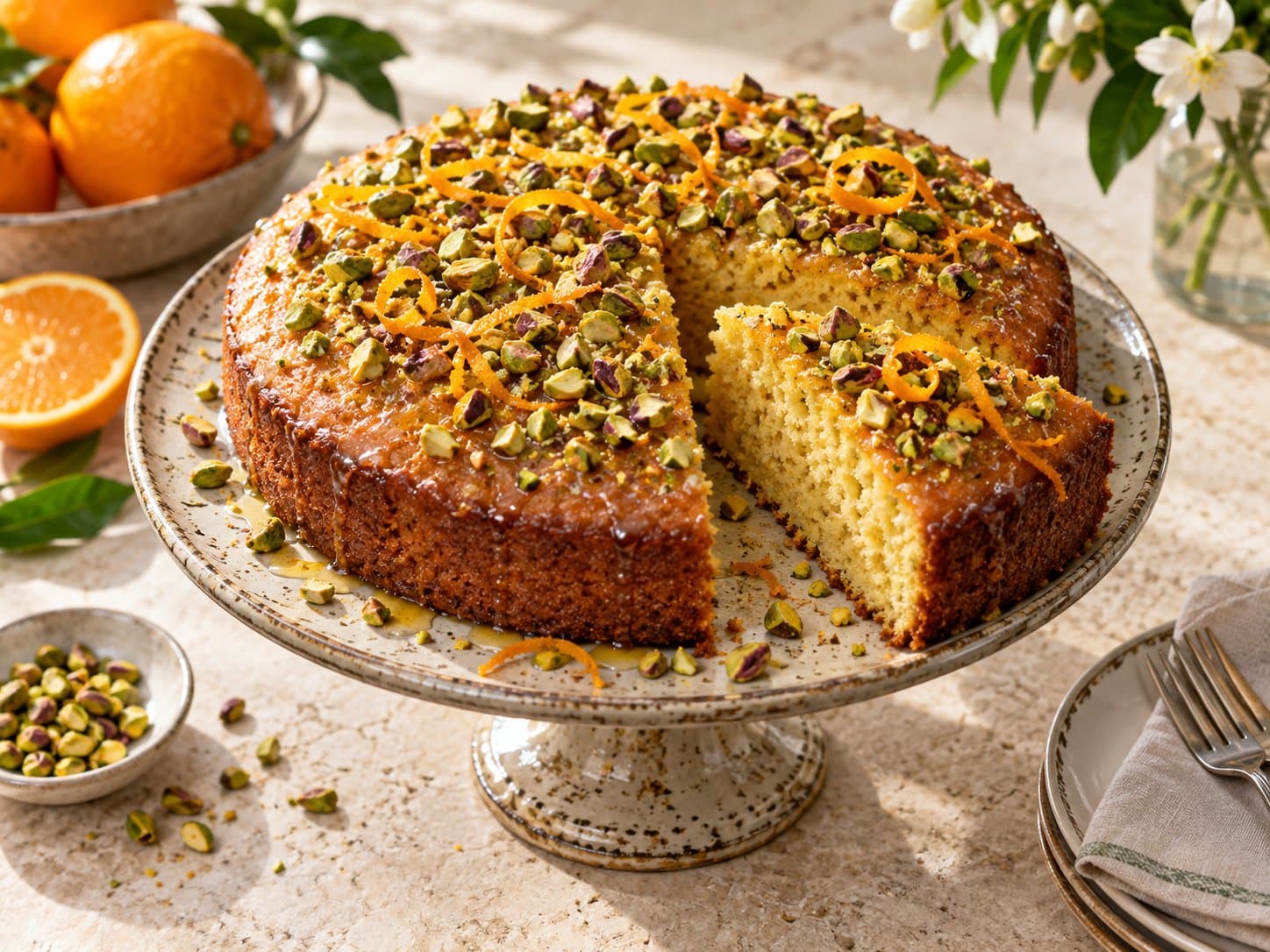 Pistachio Orange Olive Oil Cake cover